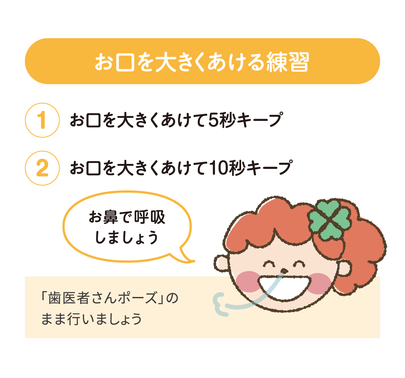 お口を大きくあける練習